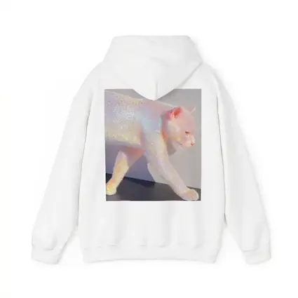 Holographic Glitter Cat Walking Iridescent Light