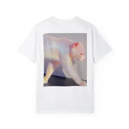 Holographic Glitter Cat Walking Iridescent Light