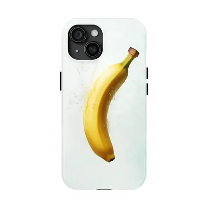 Banana Splashing Through Clear Water Background
