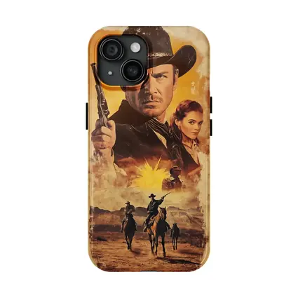 Western Cowboy Gunslinger Desert Sunset Scene