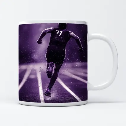 Sprint Runner On Track In Rain Purple