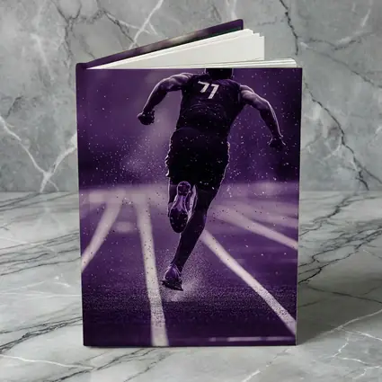 Sprint Runner On Track In Rain Purple