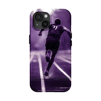 Sprint Runner On Track In Rain Purple