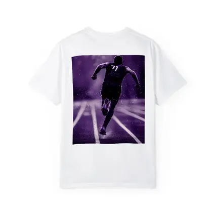 Sprint Runner On Track In Rain Purple