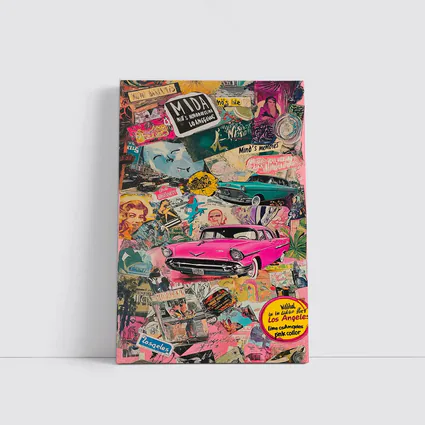 Los Angeles Pop Art Collage Pink Car
