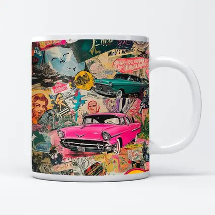 Los Angeles Pop Art Collage Pink Car