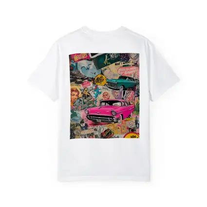 Los Angeles Pop Art Collage Pink Car