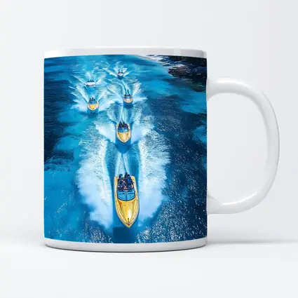 Speed Boats Racing Tropical Blue Ocean Waters