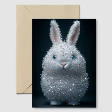 Crystal Diamond Bunny Rabbit Dark Background