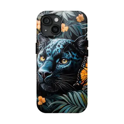 Black Panther Butterfly Tropical Jungle Painting