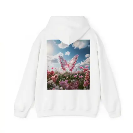 Crystal Butterfly Pink Flowers Blue Sky