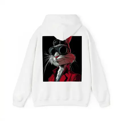 Cool Rabbit Red Suit Black Background Art