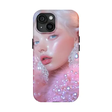 Ethereal Woman Portrait Pink Pearl Fantasy