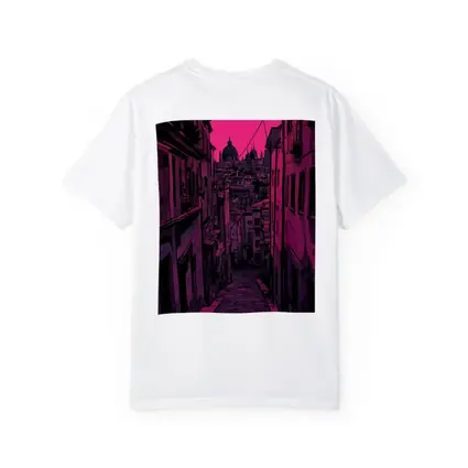 Narrow Alley Pink Sky European City Art