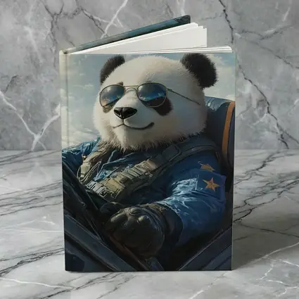 Cool Panda Pilot Flying Fighter Jet Sky