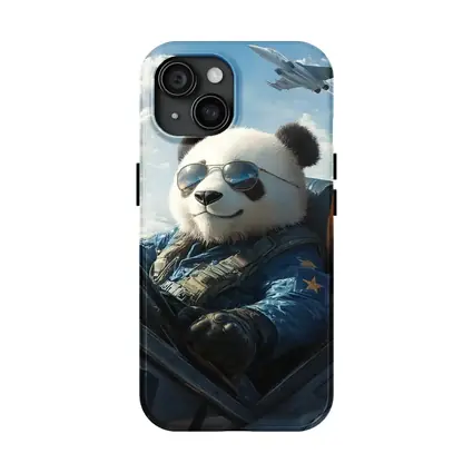 Cool Panda Pilot Flying Fighter Jet Sky