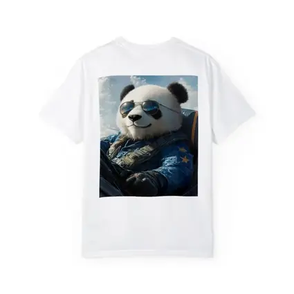 Cool Panda Pilot Flying Fighter Jet Sky