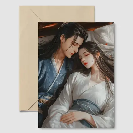 Chinese Anime Couple Romantic Traditional Hanfu Art
