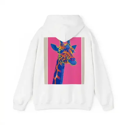 Pop Art Giraffe Portrait on Pink Background