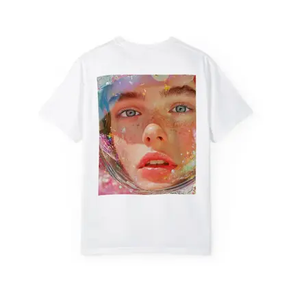 Freckled Girl Astronaut Helmet Rainbow Glitter