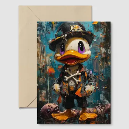 Dark Duck Graffiti Oil Painting Urban Art