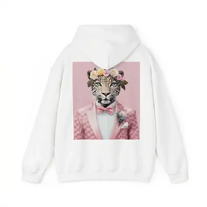 Leopard Flower Crown Pink Suit Portrait