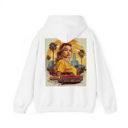 Lowrider Girl Los Angeles Palm Trees Illustration
