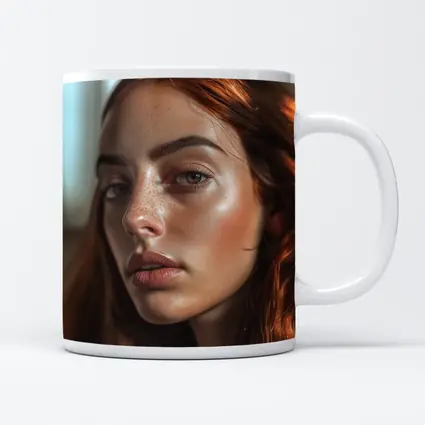 Red Hair Woman Portrait Warm Indoor Light