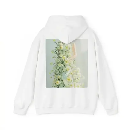 Asian Woman Green Dress White Flowers