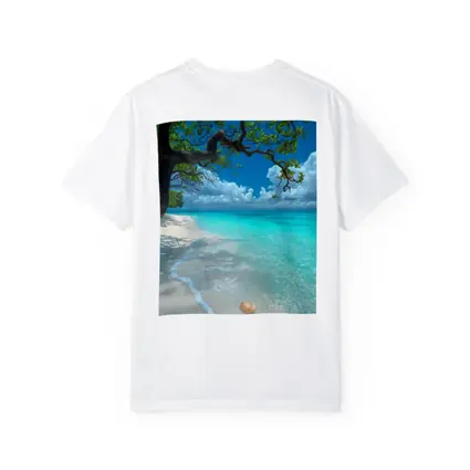 Tropical Beach Seashells Clear Turquoise Water Tree