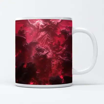 Angel Ascending Red Baroque Celestial Scene