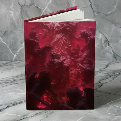 Angel Ascending Red Baroque Celestial Scene