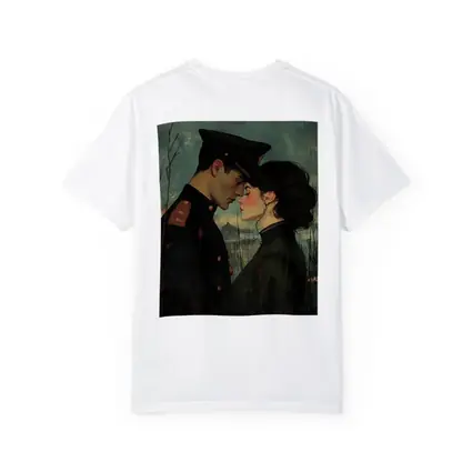 Soldier and Woman Romantic Moody Painting