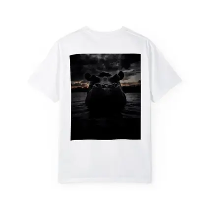 Hippo Rising From Dark Stormy Water