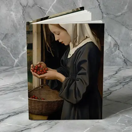 Young Nun Holding Cherries Renaissance Painting
