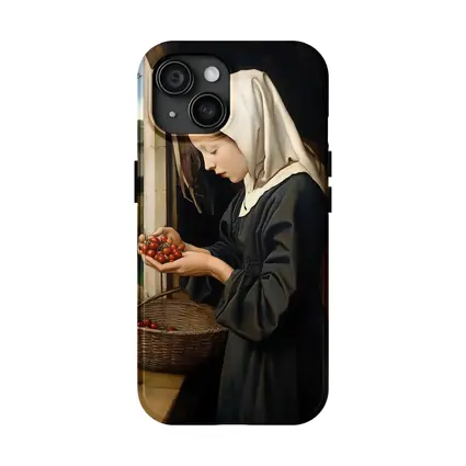Young Nun Holding Cherries Renaissance Painting