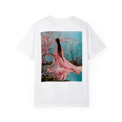 Woman in Pink Hanfu Cherry Blossom Garden