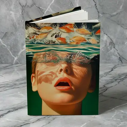 Woman Submerged in Water with Fish
