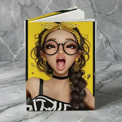 Pop Art Girl Yellow Background Bold Style