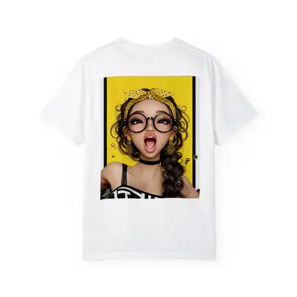 Pop Art Girl Yellow Background Bold Style