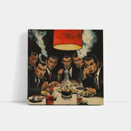 Yakuza Men Dining Sushi Bar Manga Art