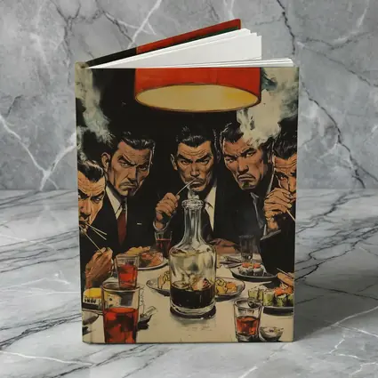 Yakuza Men Dining Sushi Bar Manga Art