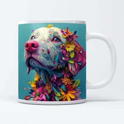 Colorful Labrador Dog With Floral Art