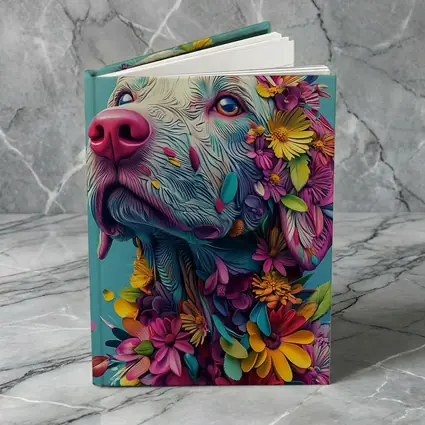 Colorful Labrador Dog With Floral Art