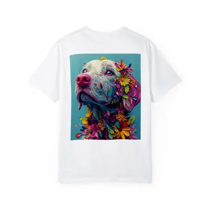 Colorful Labrador Dog With Floral Art
