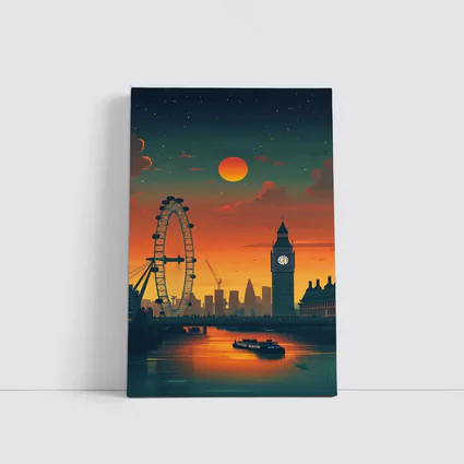 London Eye Big Ben Sunset City Skyline