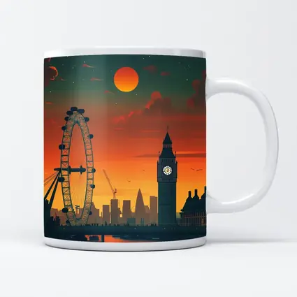 London Eye Big Ben Sunset City Skyline