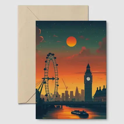 London Eye Big Ben Sunset City Skyline