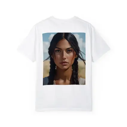 Native Woman Portrait Open Field Sky