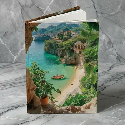 Tropical Cove View Through Rocky Cave